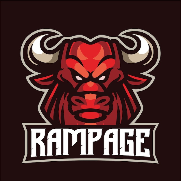 Logo della mascotte di bull rampage