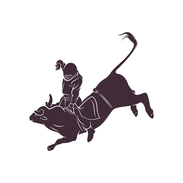 Bull rider ontwerp vectorillustratie creative bull rider logo ontwerp concepten sjabloon pictogram symbool