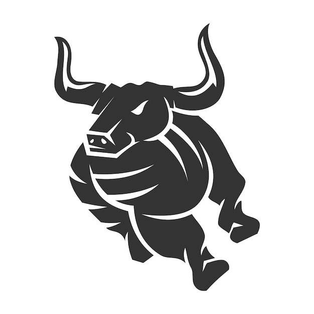 Bull run icon illustration brand identity