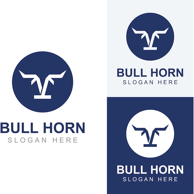 Bull's head horn-logo een vectorillustratie-sjabloonontwerpconcept gebruiken