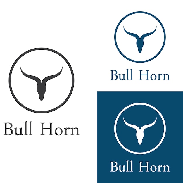 Bull's head horn-logo Een vectorillustratie-sjabloonontwerpconcept gebruiken