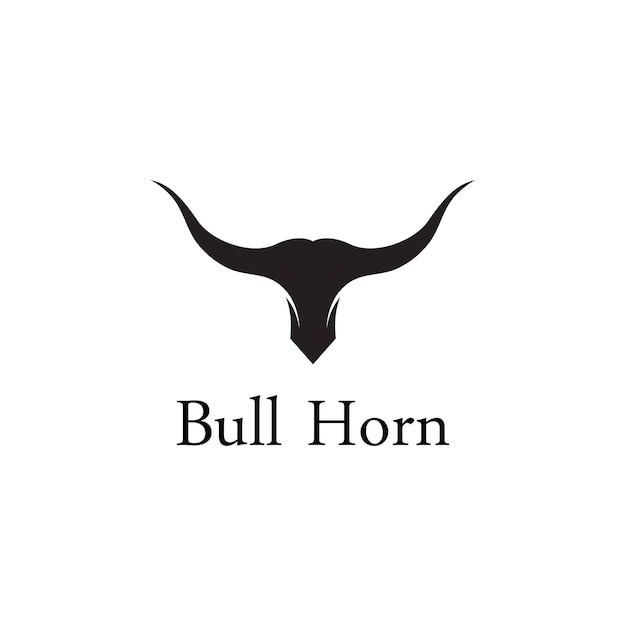 Bull's head horn-logo een vectorillustratie-sjabloonontwerpconcept gebruiken