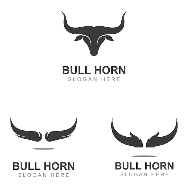 Логотип рога быка с использованием векторной концепции дизайна шаблона иллюстрации