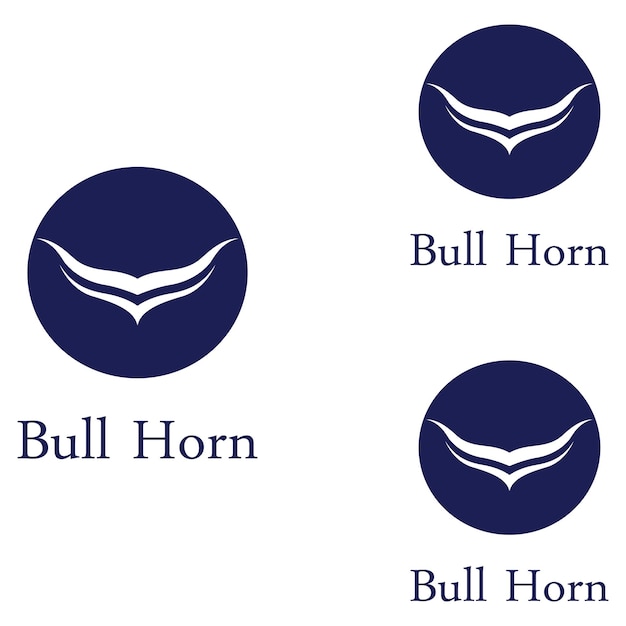 Bull's head horn logo Using a vector illustration template design concept