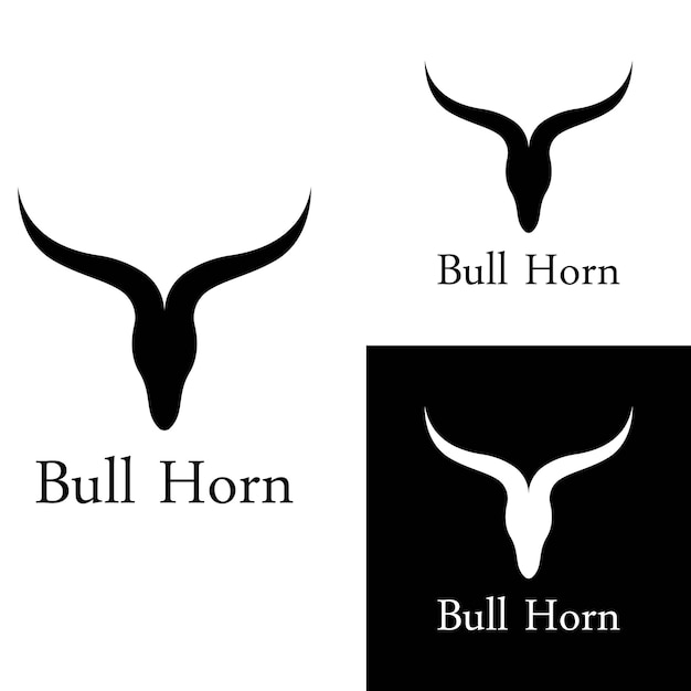 Bull's head horn logo Using a vector illustration template design concept