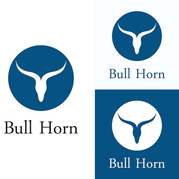Логотип рога быка с использованием векторной концепции дизайна шаблона иллюстрации