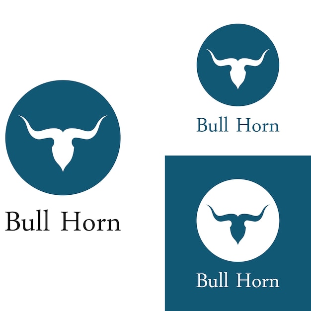 Bull's head horn logo Using a vector illustration template design concept