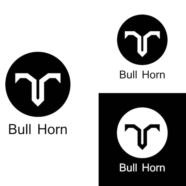 Bull's head horn logo Using a vector illustration template design concept