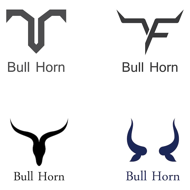 Bull's head horn logo Using a vector illustration template design concept