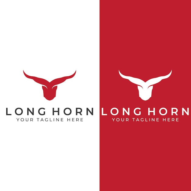 Bull's head horn logo Using a vector illustration template design concept