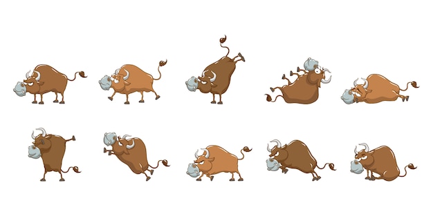 Bull  set collection graphic clipart design