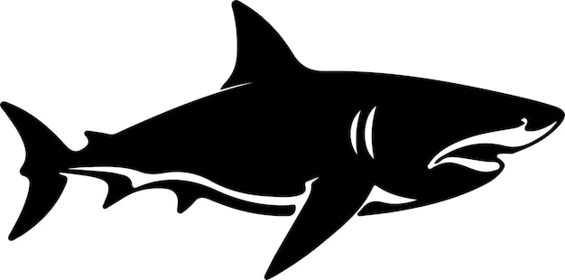 bull shark black silhouette with transparent background