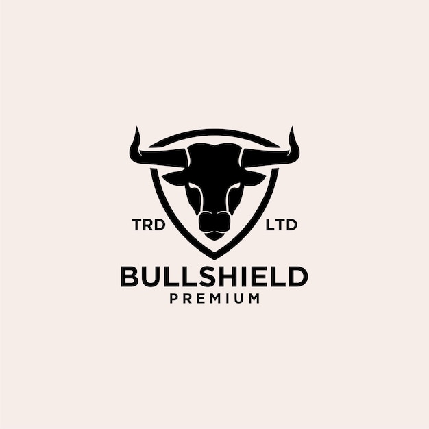 Bull shield vector logo design