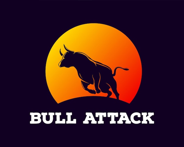 bull silhouette logo on circle background