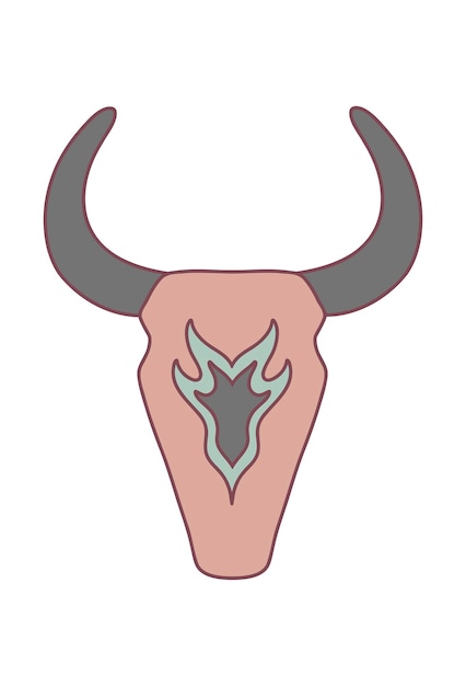 Bull skull for cowboy and Western logos Vector illustration