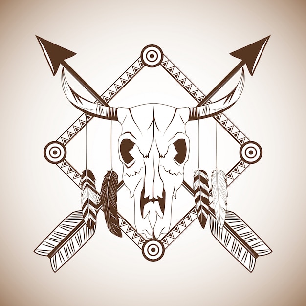 Vector bull skull icon