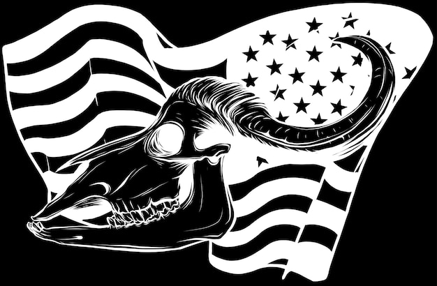 Vector bull skull vector art outline illustratie