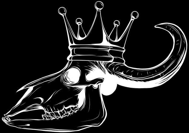 Vector bull skull vector art outline illustratie