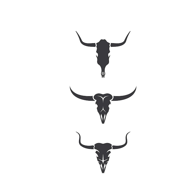 Bull skull vector icon illustration