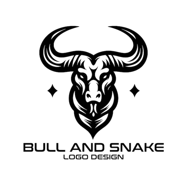 Vector bull and snake vector logo design