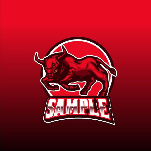 Bull sports mascot logo vector illustration template