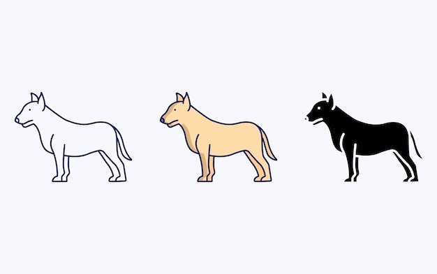 Bull Terrier Dog Breeds illustration icon