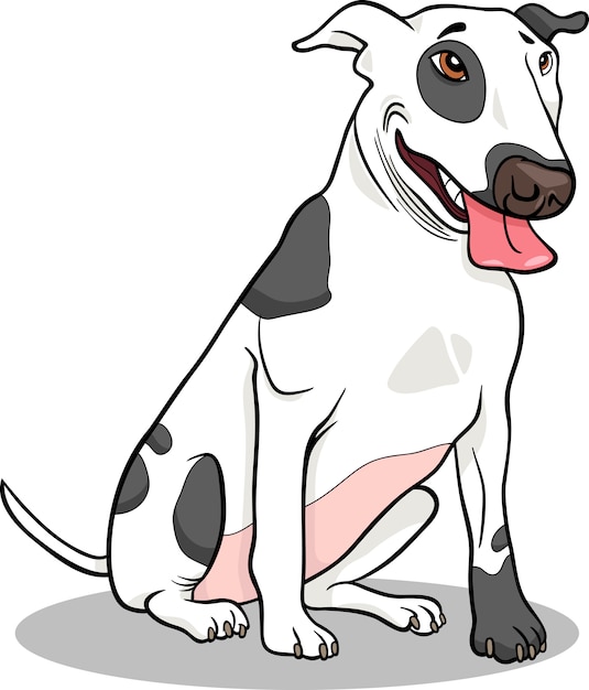 Vector bull terrier dog cartoon illustration