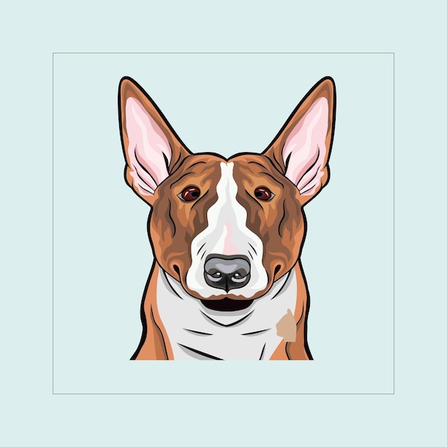 Vector bull terrier dog head illustration vector