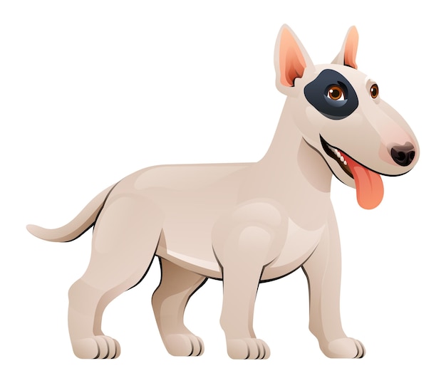 Vector bull terrier dog vector cartoon illustration