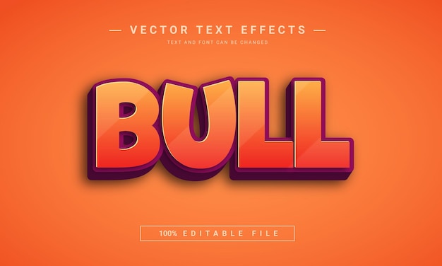 Bull text editable 3d text effect design