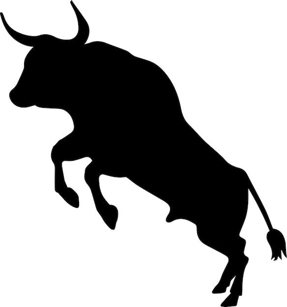 Illustrazione della silhouette vettoriale del toro a colore nero