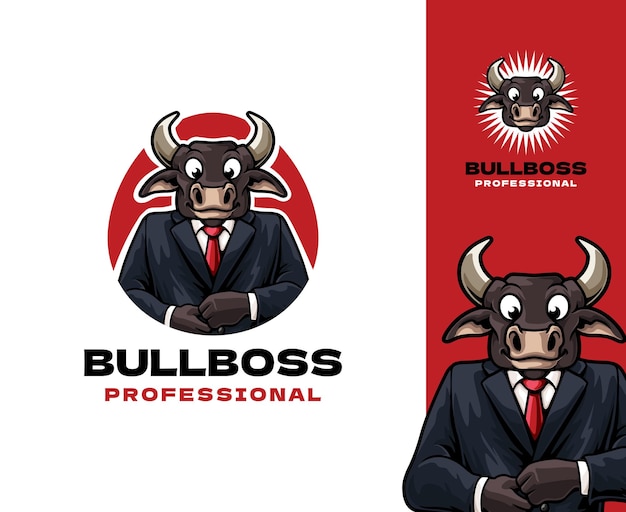 Bull werknemer mascotte logo ontwerp