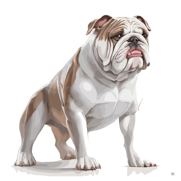 Bulldog animal clipart editable white background