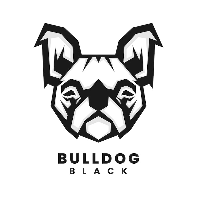 Bulldog black logo design template