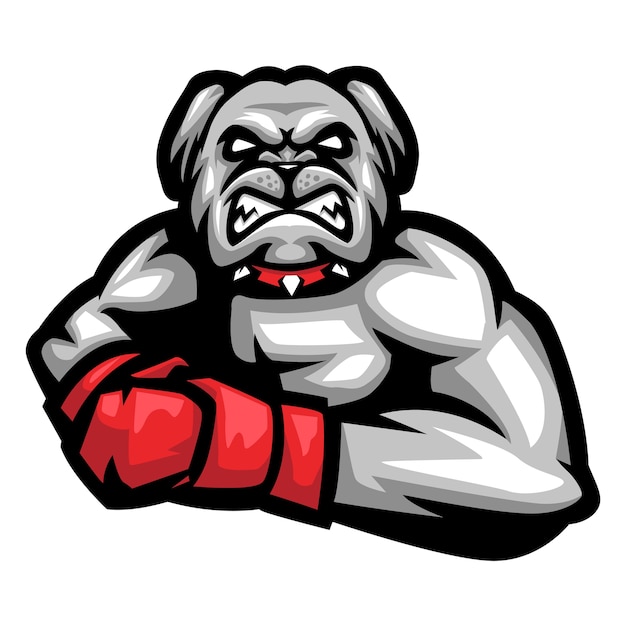 Vettore logo mascotte di bulldog boxer