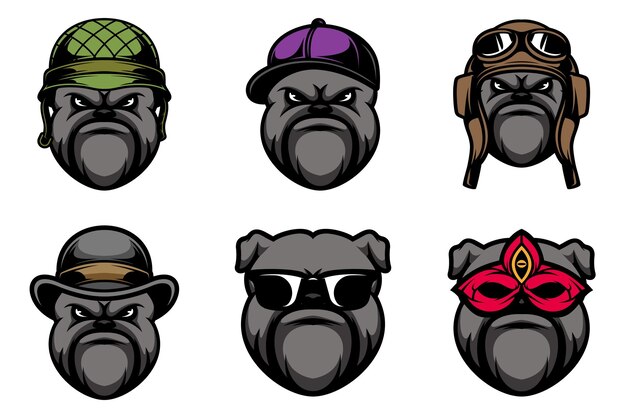 Vector bulldog bundle mascot design