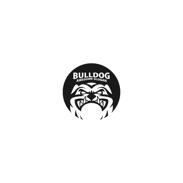 Bulldog circle logo design icon symbol