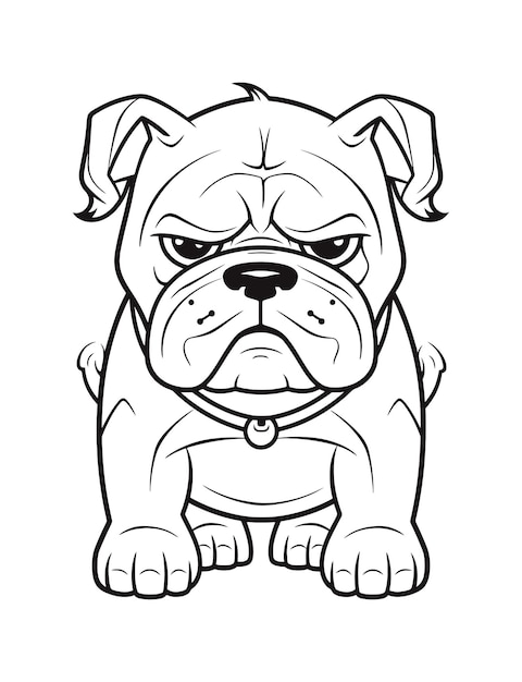 Vector bulldog coloring page