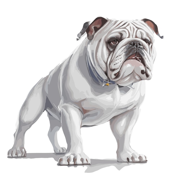 Bulldog dier clipart bewerkbare witte achtergrond