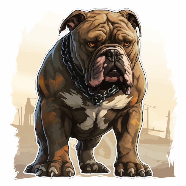 Vector bulldog dog illustration