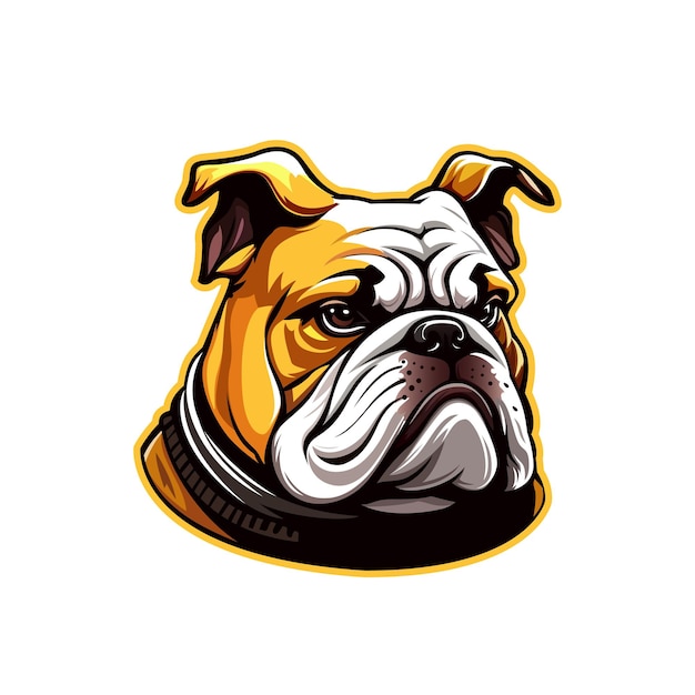 Bulldog dog mascot AI generated puppy animal head