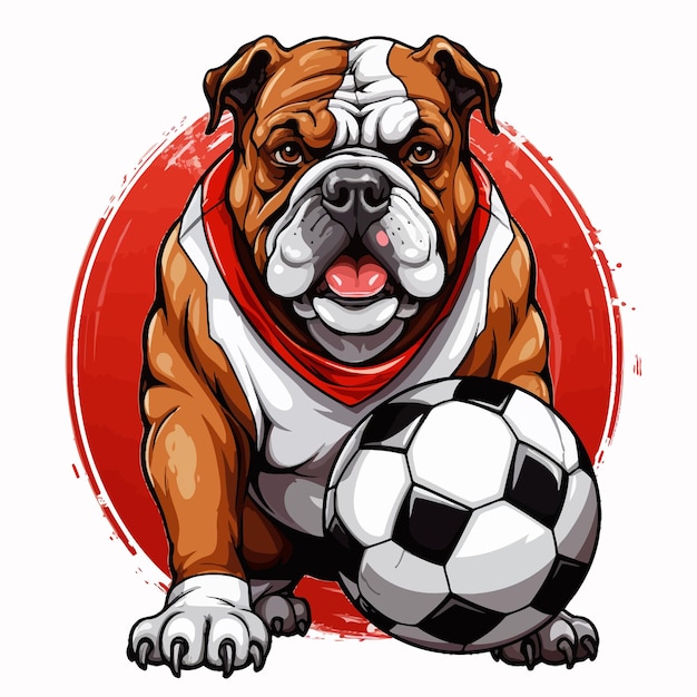 Вектор Бульдог-собака-футбол-болот-спорт