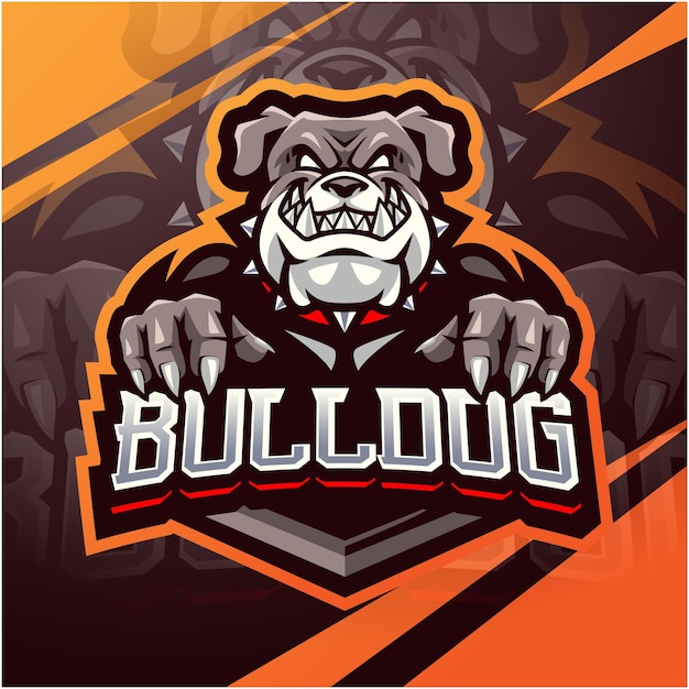 Design del logo della mascotte bulldog esport