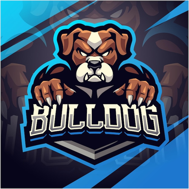 Bulldog esport mascotte logo ontwerp