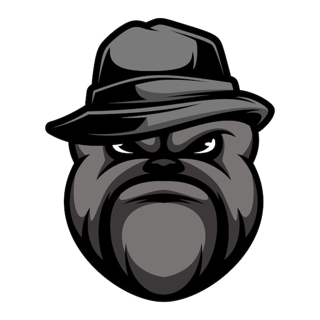 Vector bulldog fedora hat