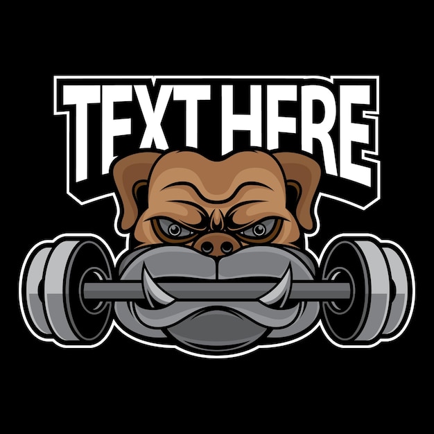 Vector bulldog gym mascot logo