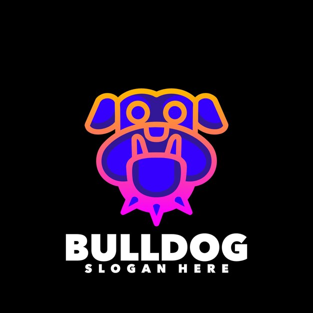 Vector bulldog head gradient