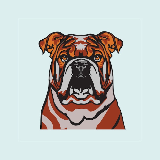 Bulldog head illustration vector