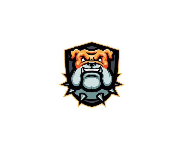 Bulldog testa mascotte logo