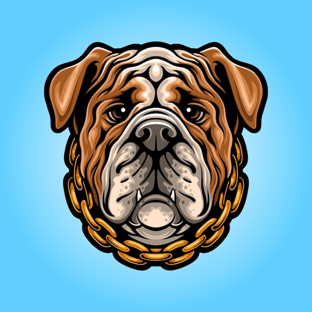 Logo della mascotte della testa del bulldog